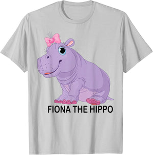 Fiona-The Hippo T-Shirt - T-Shirt | Ash
