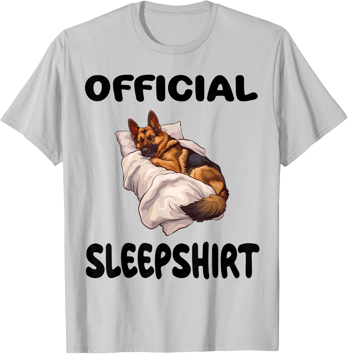 German Shepherd Dog Official Sleepshirt Pajamas Nightgown T-Shirt - T-Shirt | Ash
