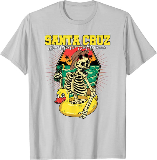 Santa Cruz CA California Surfer I Santa Cruz California , White T-Shirt - T-Shirt | Ash