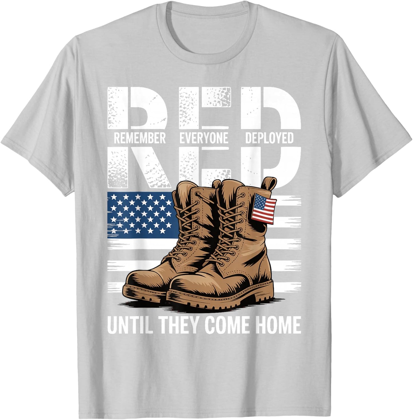 Deployed Military Spouse Soldier Support Red Fridays T-Shirt - T-Shirt | Ash