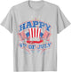 Happy 4th Of July US Flag Liberty American 4th Of July T-Shirt - T-Shirt | Ash