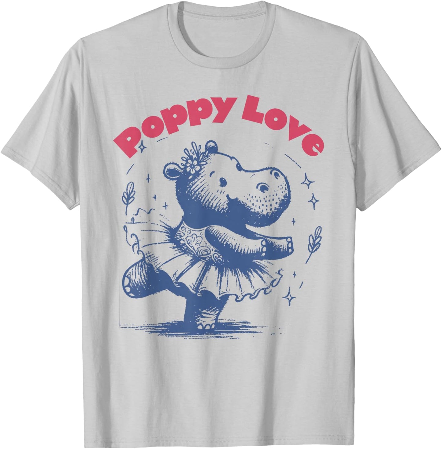 Baby Pygmy Hippo Poppy. Richmond. I Love Poppy T-Shirt - T-Shirt | Ash
