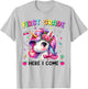 First Grade Here I Come Cute Unicorn Back to School Girls T-Shirt - T-Shirt | Ash