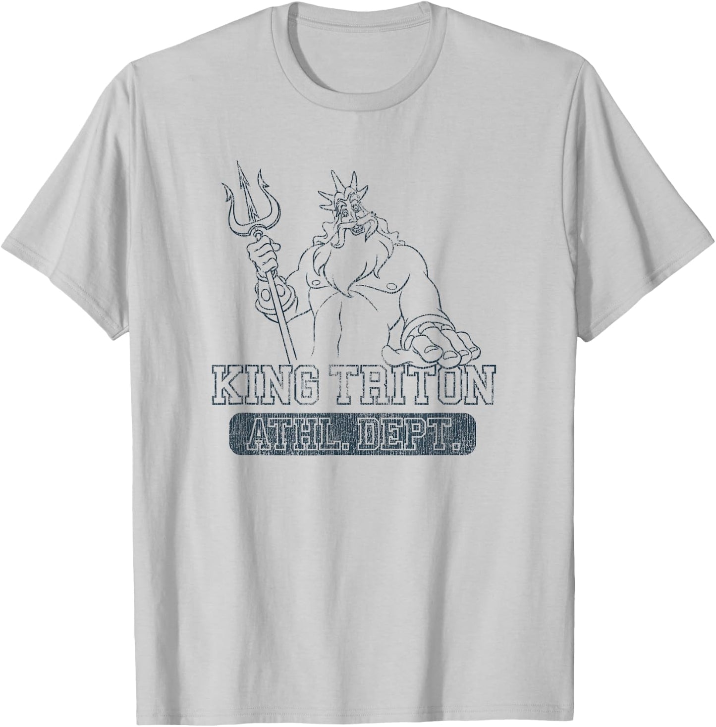 Disney The Little Mermaid King Triton Athletic Collegiate T-Shirt - T-Shirt | Ash
