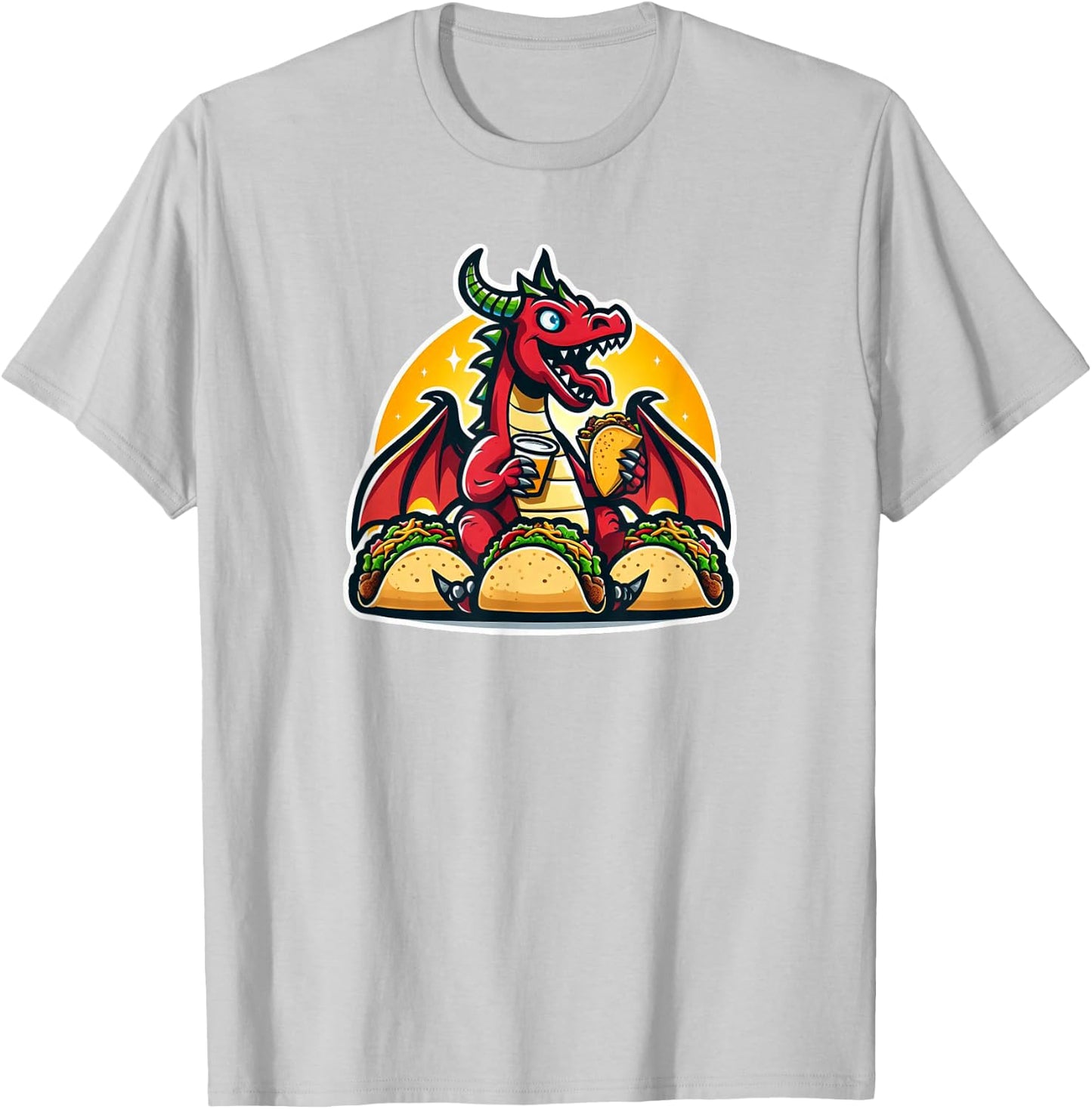 Dragon Loves Tacos T-Shirt - T-Shirt | Ash