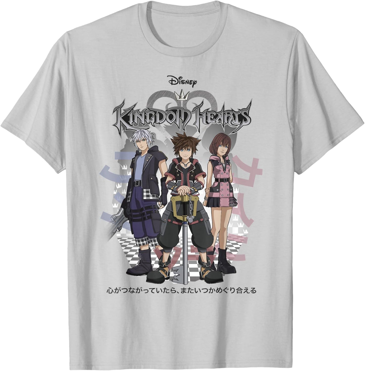 Disney Kingdom Hearts 3 Sora Riku Kairi Kanji T-Shirt - T-Shirt | Ash