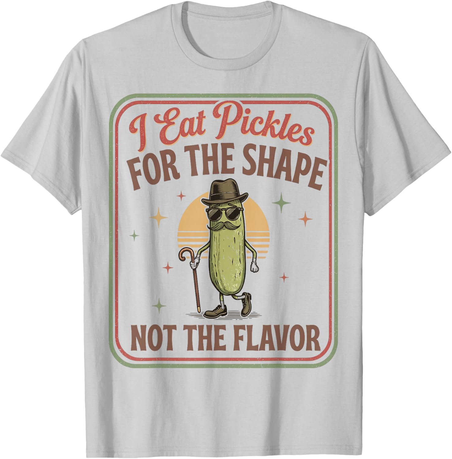 Retro Joke I Eat Pickles for The Shape Adult Humor Men T-Shirt - T-Shirt | Ash