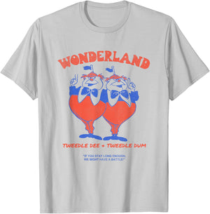 Disney Alice in Wonderland Tweedle Dee & Tweedle Dum T-Shirt - T-Shirt | Ash