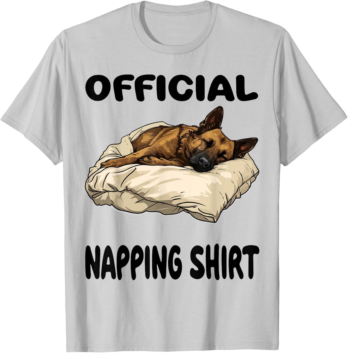 Dutch Shepherd Dog Official Napping shirt Pajamas Nightgown Men Women Kids T-Shirt - T-Shirt | Ash