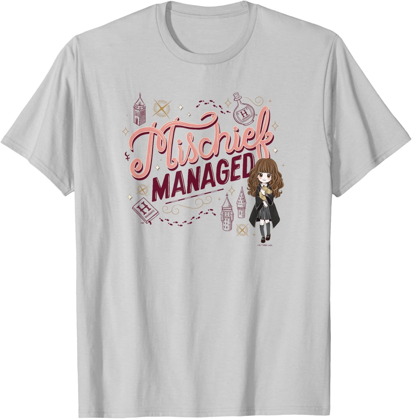 Harry Potter: Deathly Hallows 2 Hermione Mischief Managed T-Shirt - T-Shirt | Ash