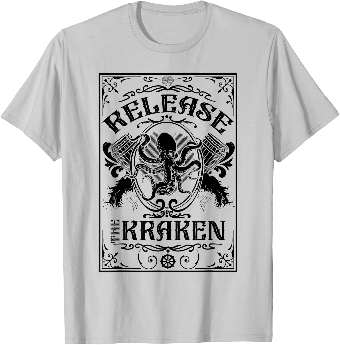 Unleash the Kraken Funny Octopus Design Sea Monster T-Shirt - T-Shirt | Ash