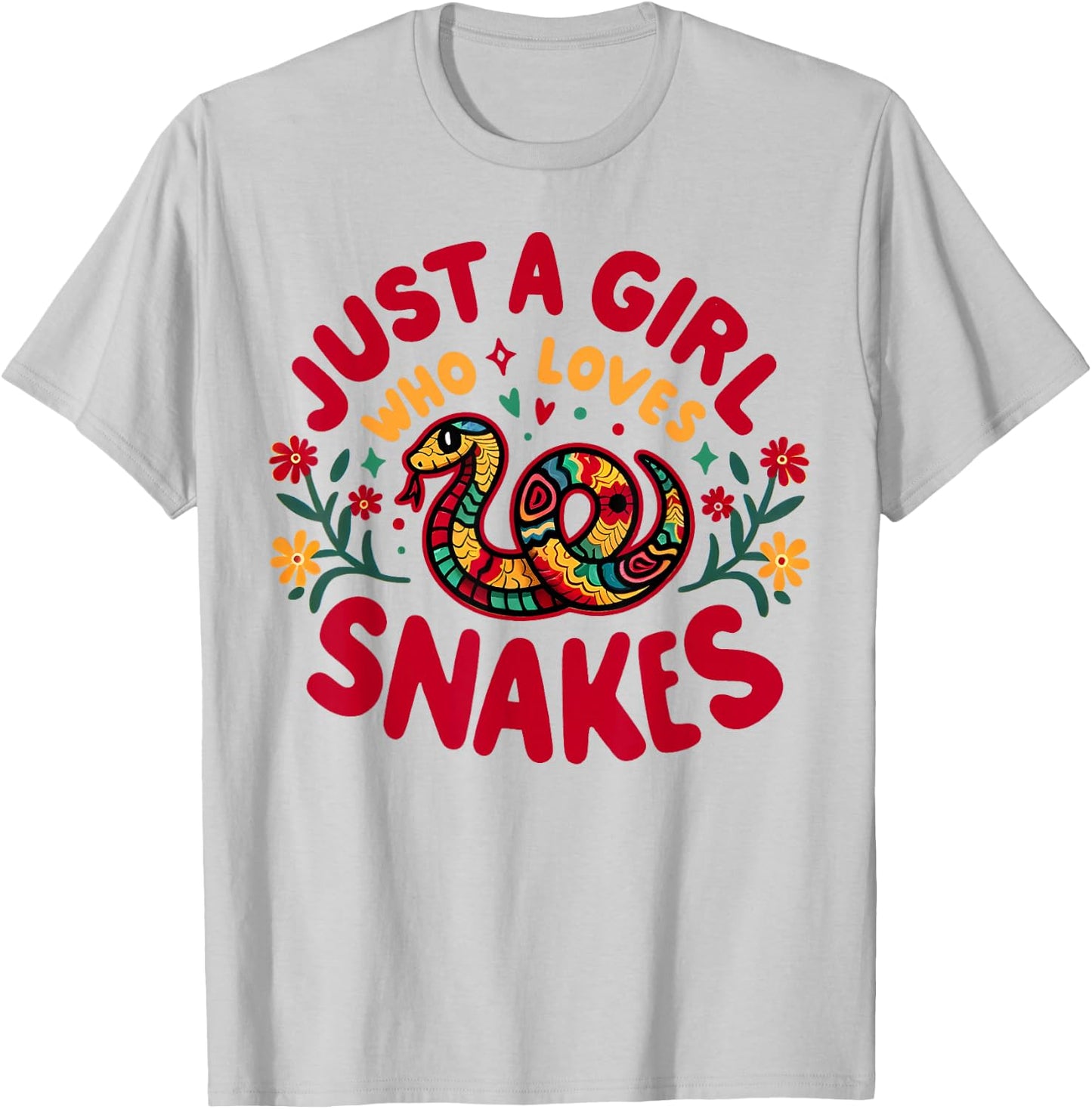 Snake Lover - Girl Loves Snakes - Woman Snake T-Shirt - T-Shirt | Ash