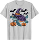 Pumpkin Bat Witch Costume Sea Turtle Halloween T-Shirt - T-Shirt | Ash