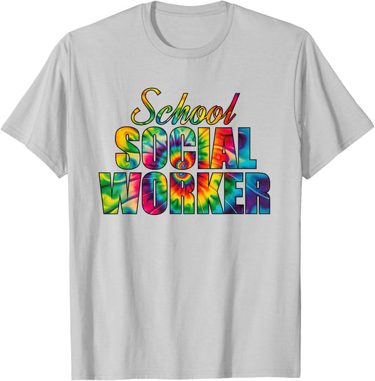 School Social Worker Tie Dye Appreciation Social Work T-Shirt - T-Shirt | Ash