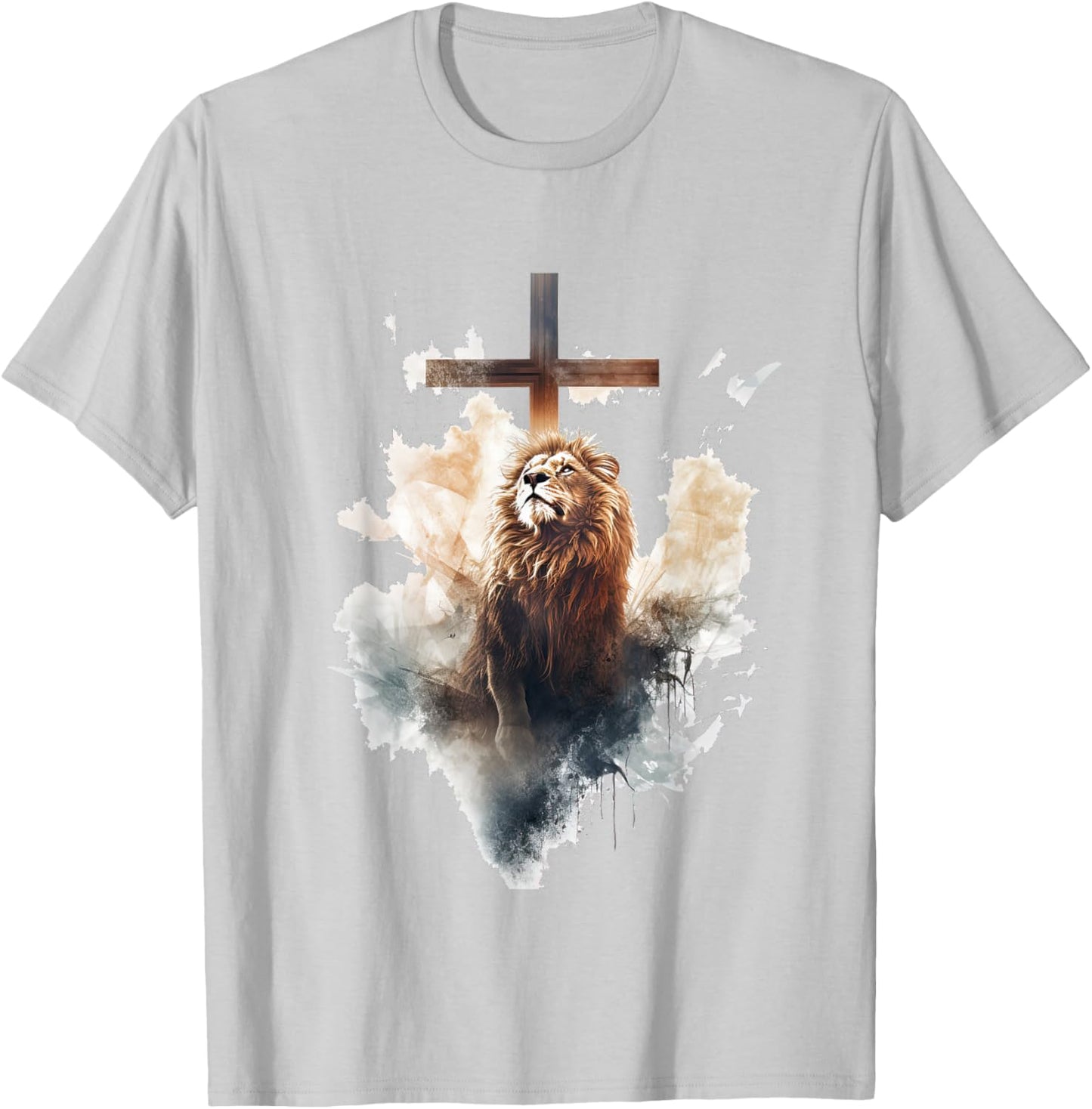 Yeshua Lion of Judah Christian Faith Gift , White T-Shirt - T-Shirt | Ash
