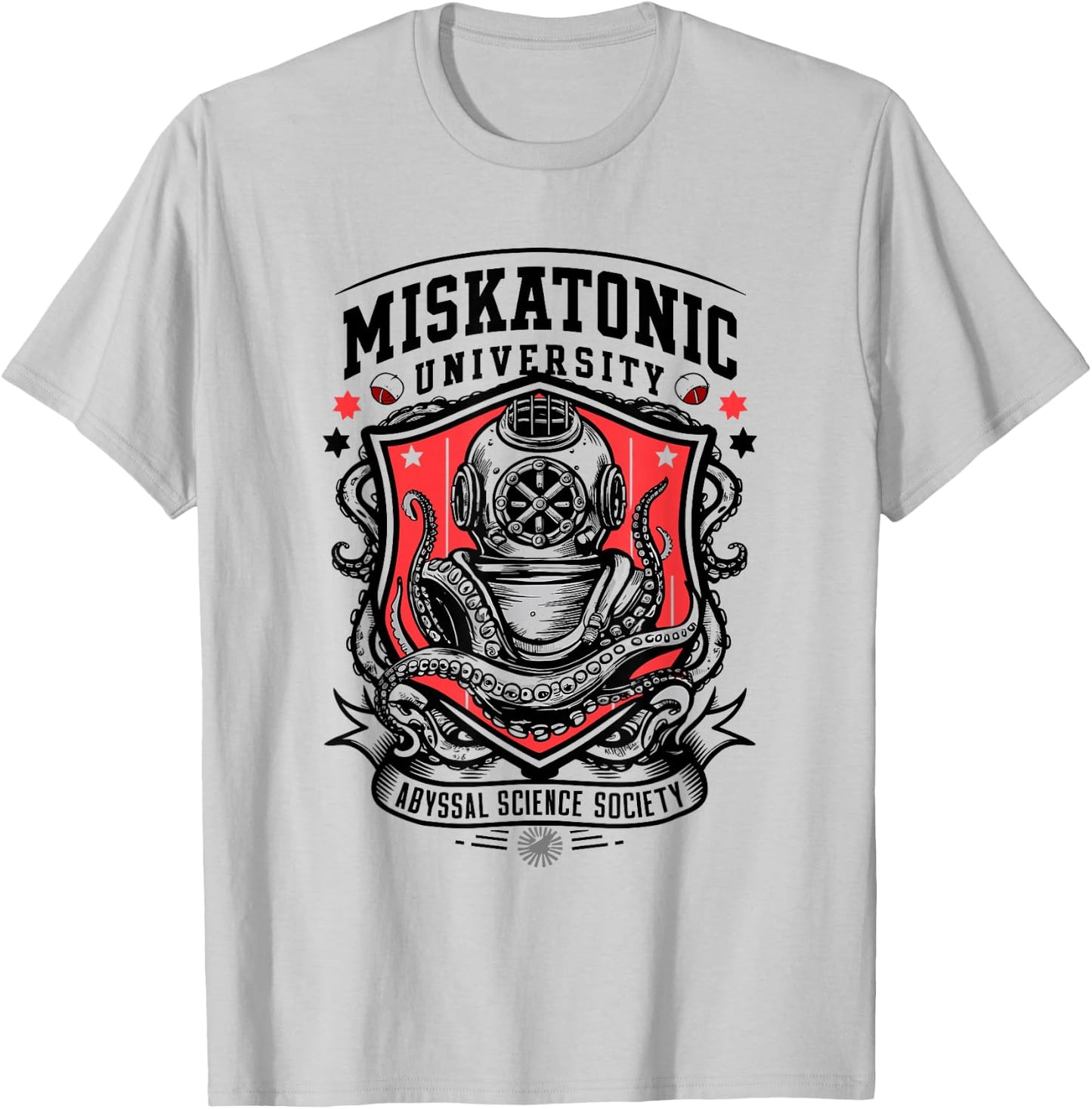 Miskatonic University Abyssal Science Society Nautic Cthulhu T-Shirt - T-Shirt | Ash
