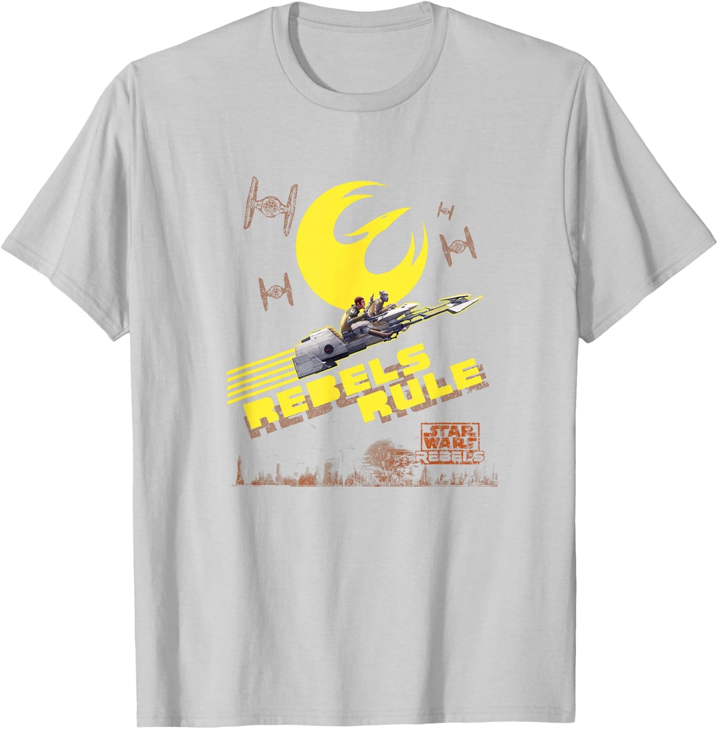 Star Wars Rebels Kanan & Zeb Riding Space Bikes Vintage T-Shirt - T-Shirt | Ash
