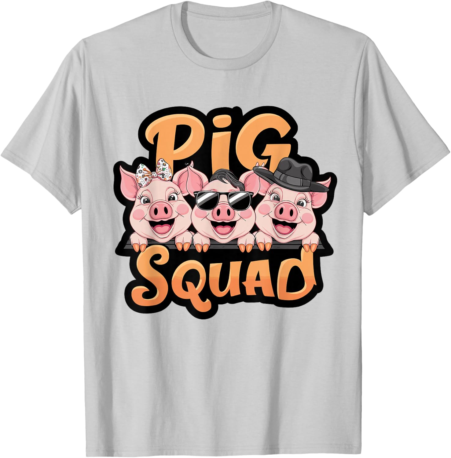 Pig Squad for Pig Lover Stuff | Kids Pig T-Shirt - T-Shirt | Ash