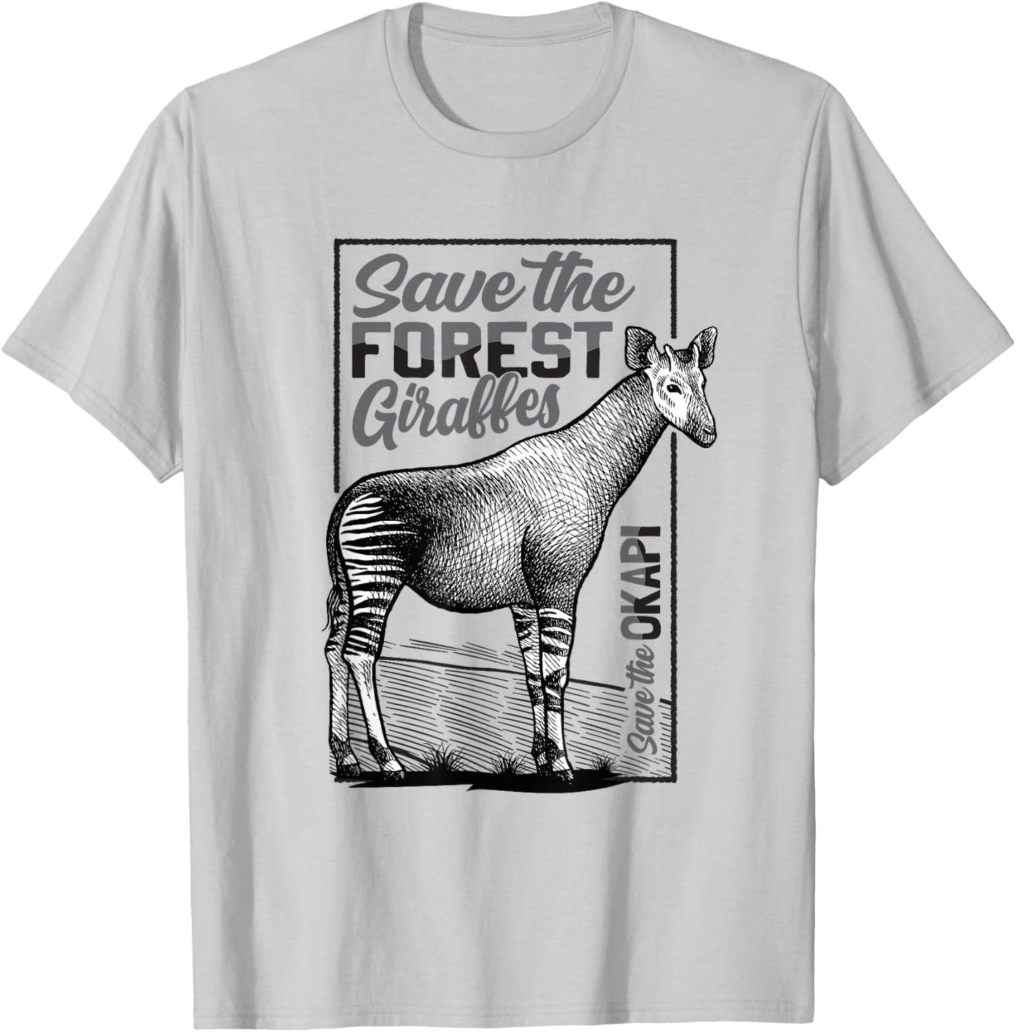 Okapi Zookeeper Save the Okapi - Okapi Lover T-Shirt - T-Shirt | Ash