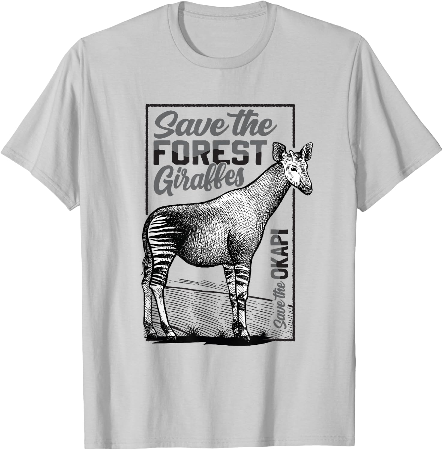 Okapi Zookeeper Save the Okapi - Okapi Lover T-Shirt - T-Shirt | Ash
