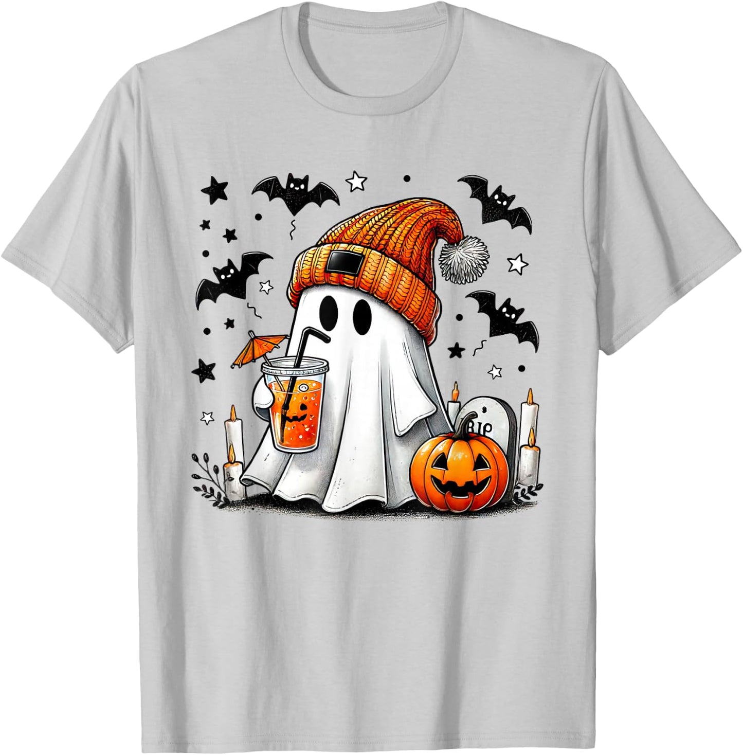 Café fantôme Halloween Boo T-Shirt - T-Shirt | Ash