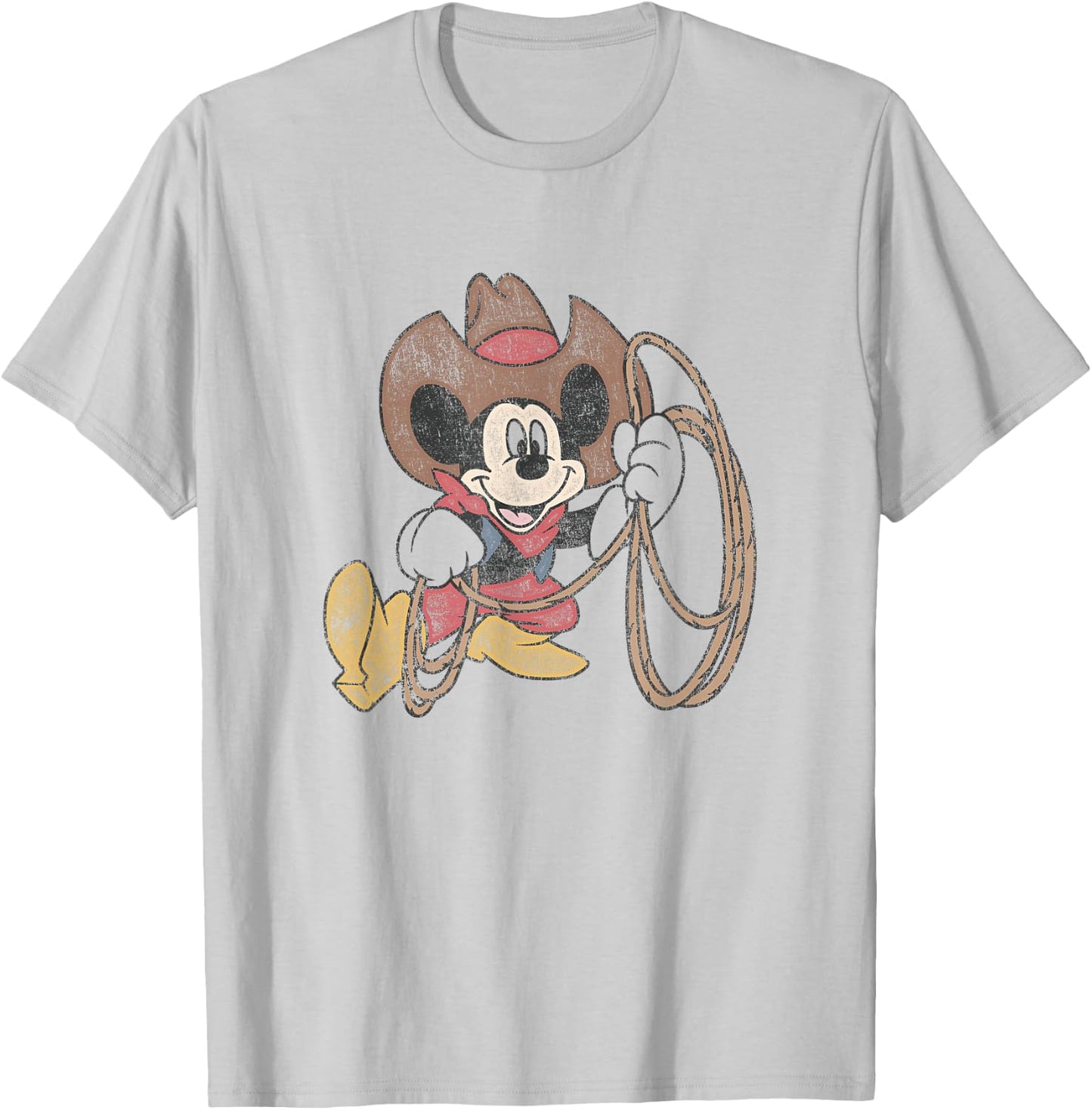 Disney Mickey And Friends Vintage Cowboy Western Mickey T-Shirt - T-Shirt | Ash