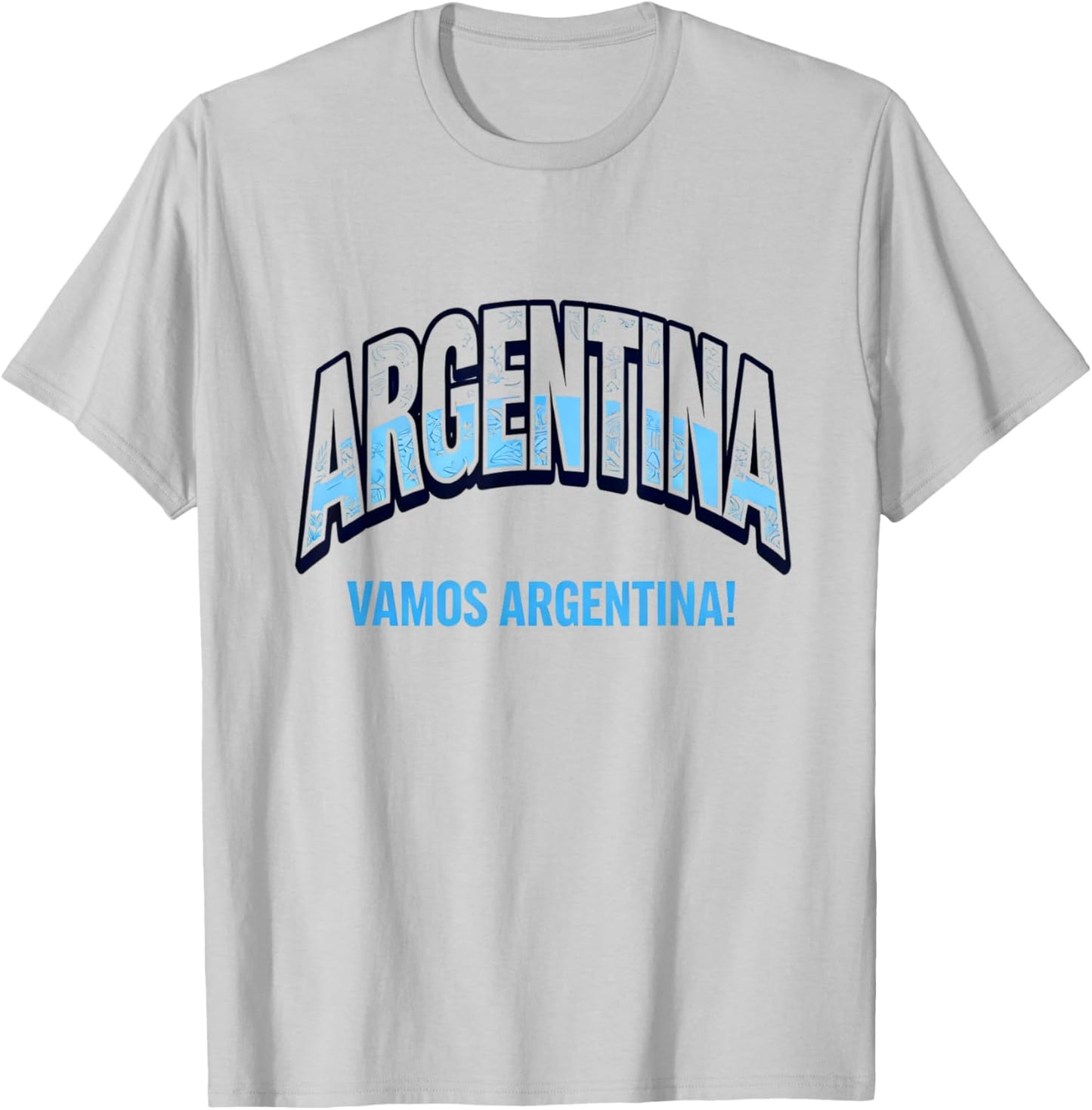 Soccer Fan Shirt 2026 Argentina Vamos Argentina T-Shirt - T-Shirt | Ash