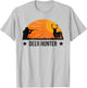 Deer Hunter Deer Hunting Retro Sunset T-Shirt - T-Shirt | Ash
