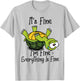 It's fine I'm fine everything is fine funny Cute Turtle T-Shirt - T-Shirt | Ash