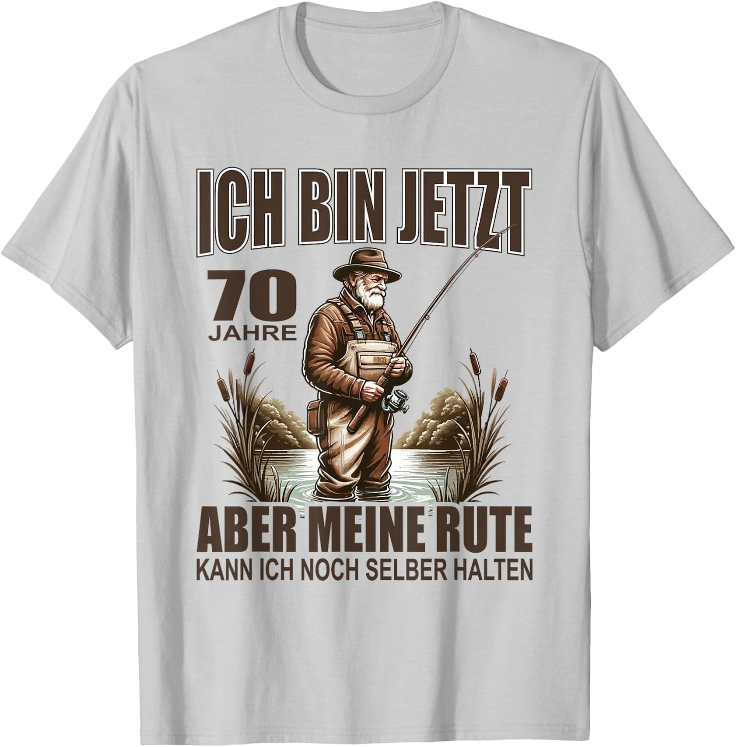 Rentner Funny Fisherman Slogan for 70th Birthday Fisherman , silver T-Shirt - T-Shirt | Ash