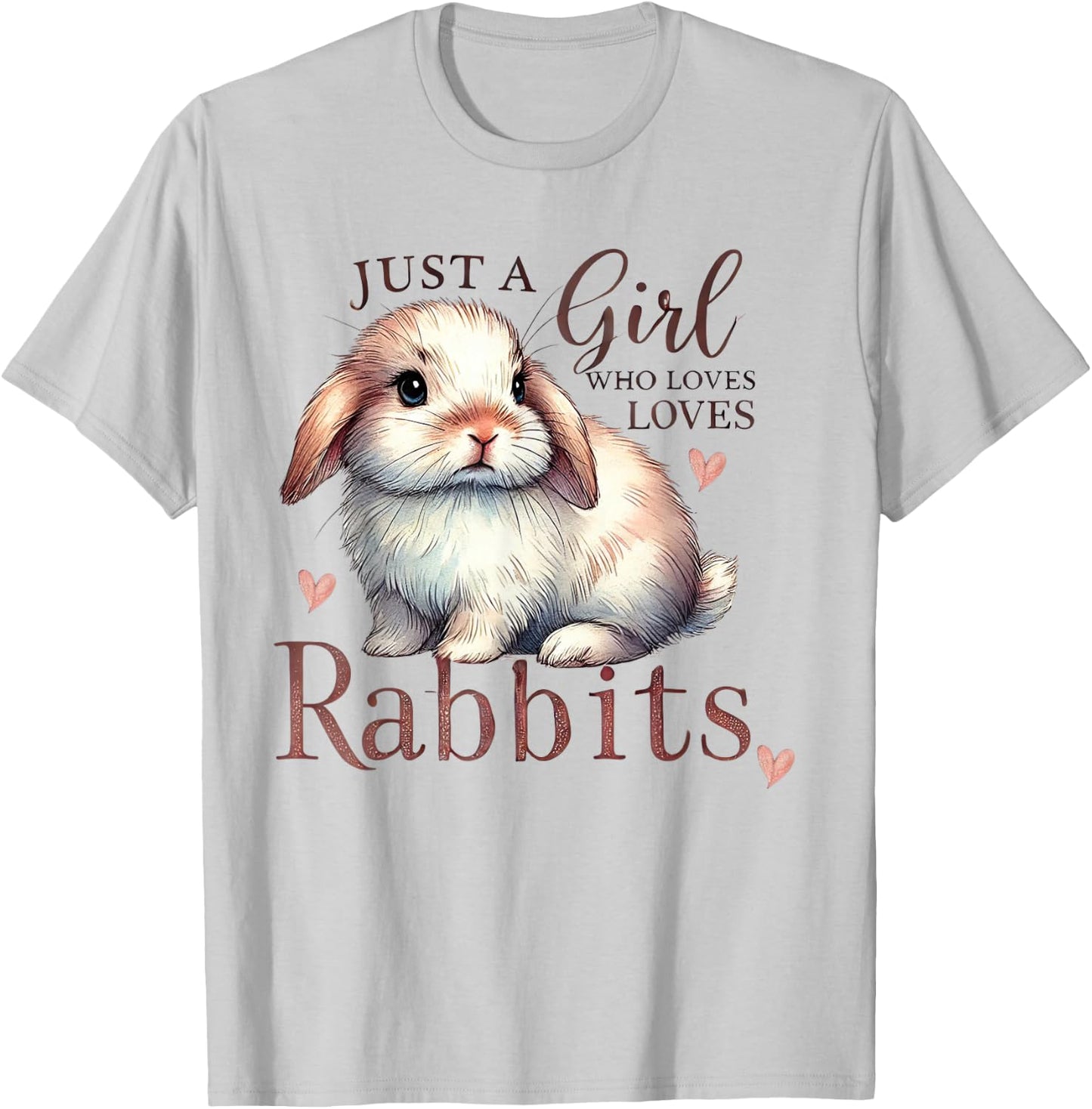 Just A Girl Who Loves Rabbits Cute Toddlers Kids Mom Rabbit T-Shirt - T-Shirt | Ash