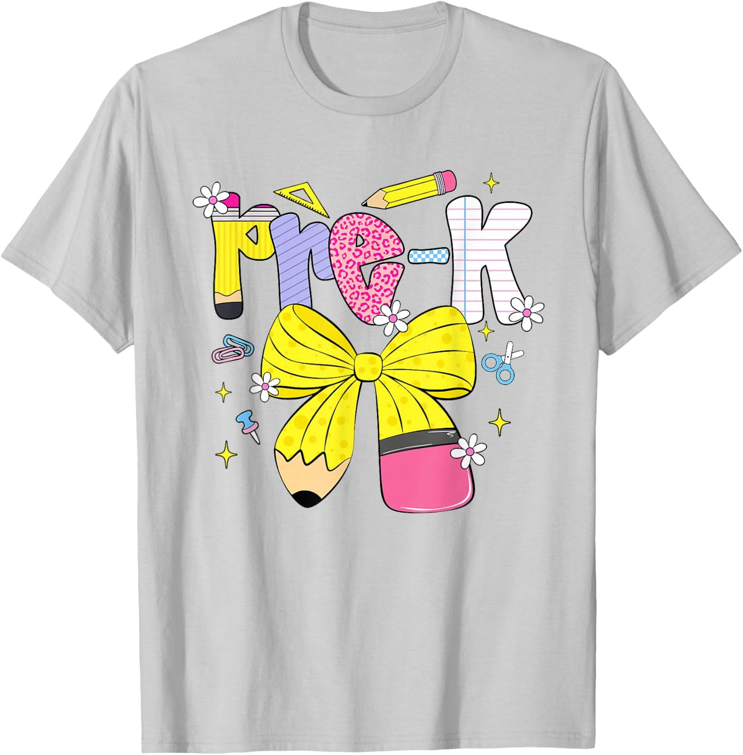 Preppy Pre-k Back to School Pencil Student Teacher Kid T-Shirt - T-Shirt | Ash