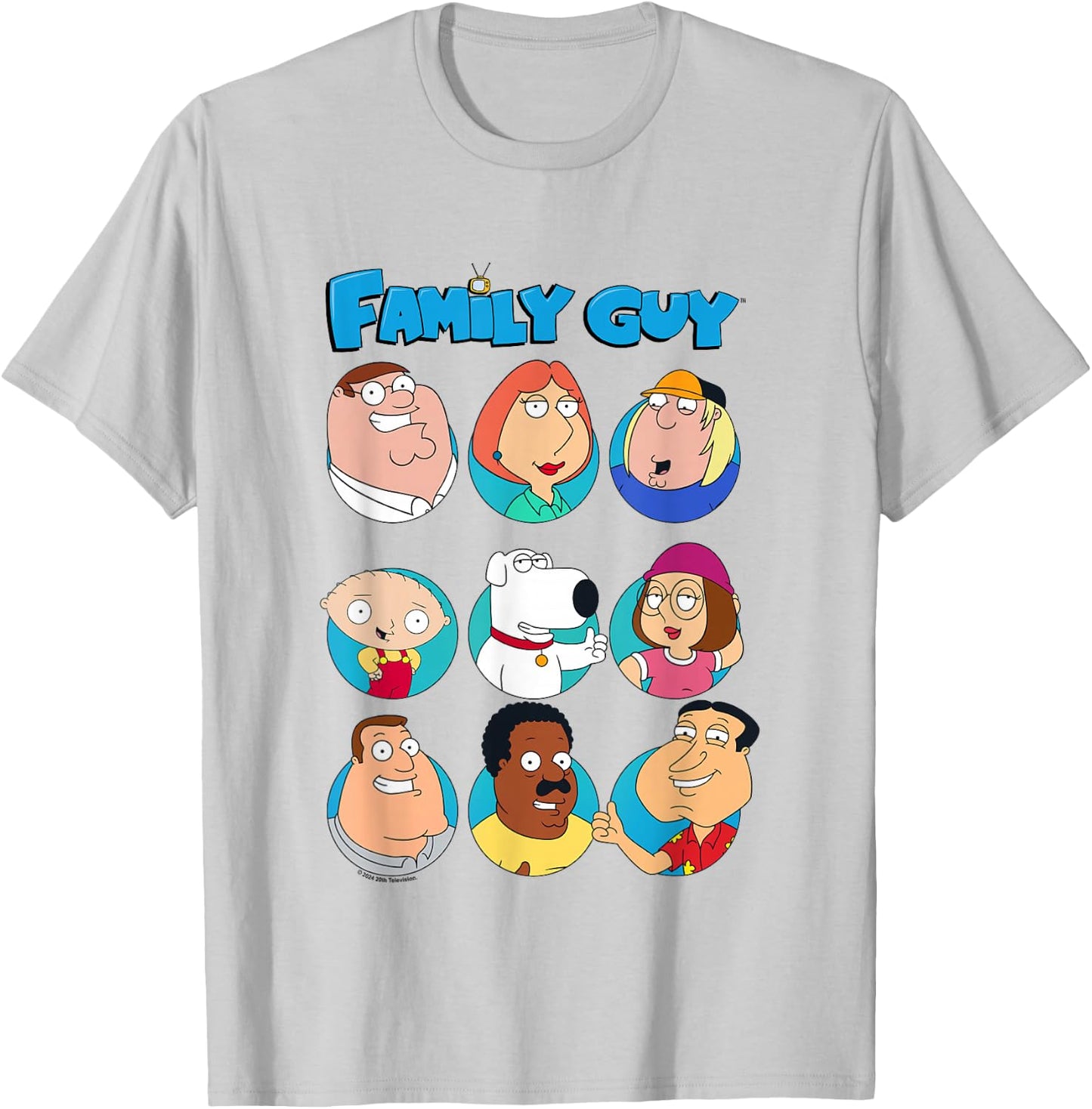 Family Guy Quahog's First Family Group Box Up , Blue, S T-Shirt - T-Shirt | Ash