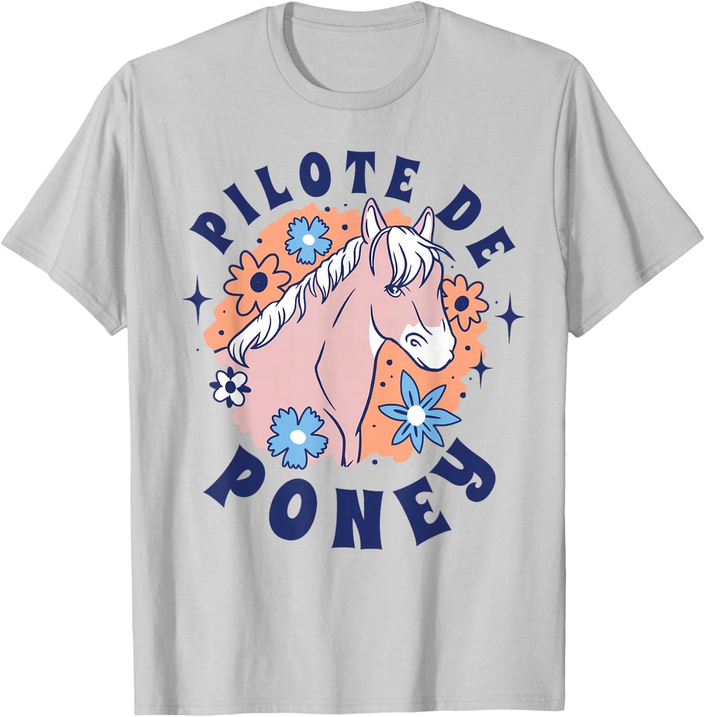 Girl Horse Riding Pony Pilot Girl Horses , white, S T-Shirt - T-Shirt | Ash