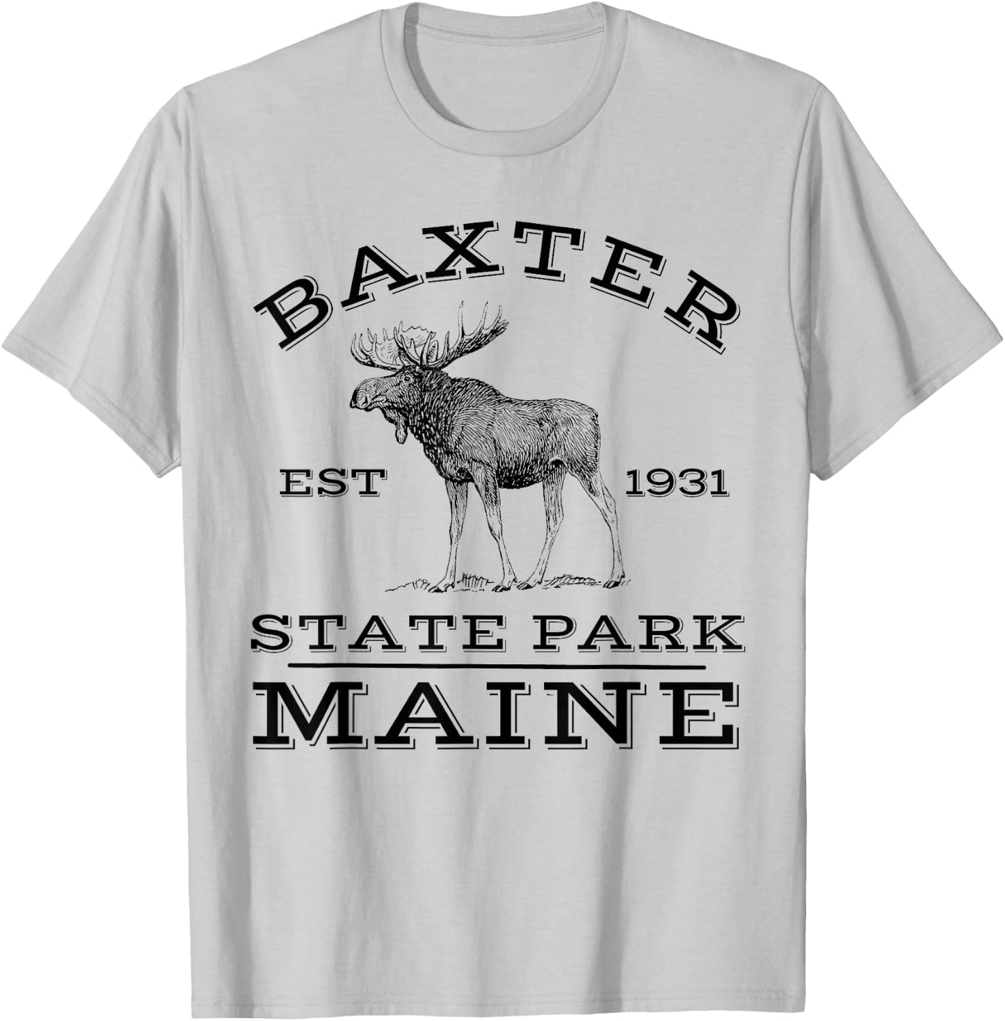Baxter State Park Maine Moose Hike Outdoors T-Shirt - T-Shirt | Ash