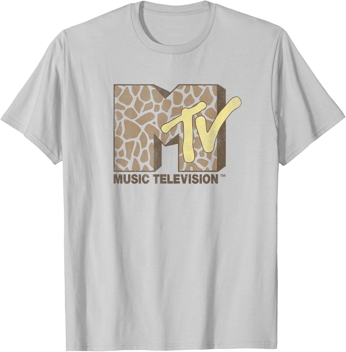 MTV Giraffe Print MTV Logo T-Shirt - T-Shirt | Ash