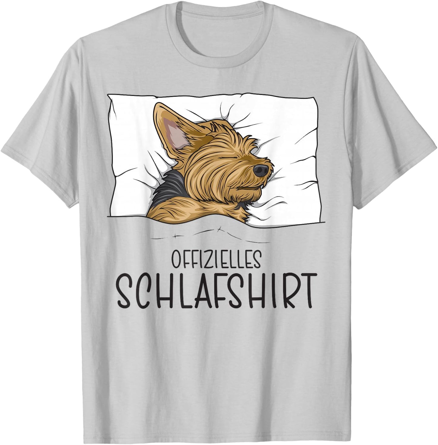 Offizielles Schlafshirt Yorkie Schlafanzug Yorkshire Terrier T-Shirt - T-Shirt | Ash