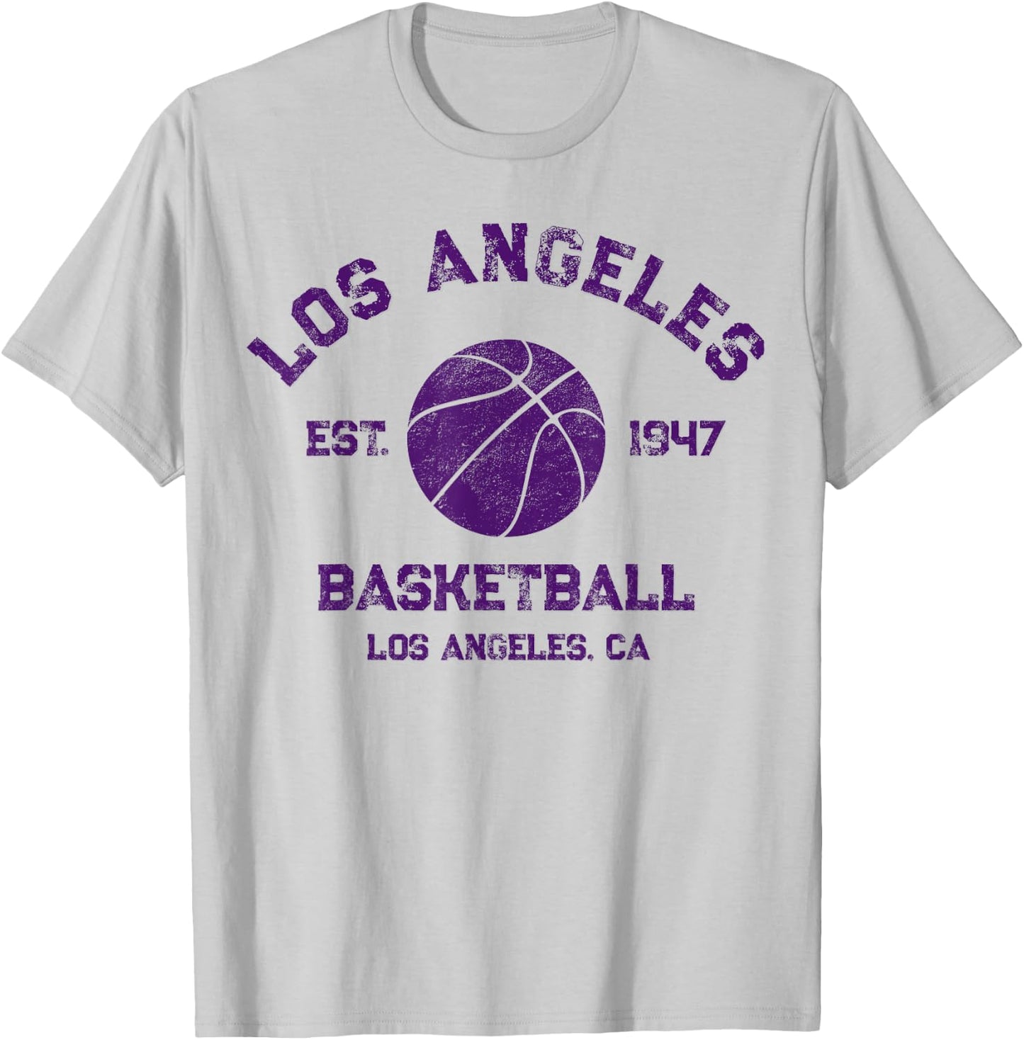 Vintage Los Angeles Basketball Est 1947 Distressed T-Shirt - T-Shirt | Ash