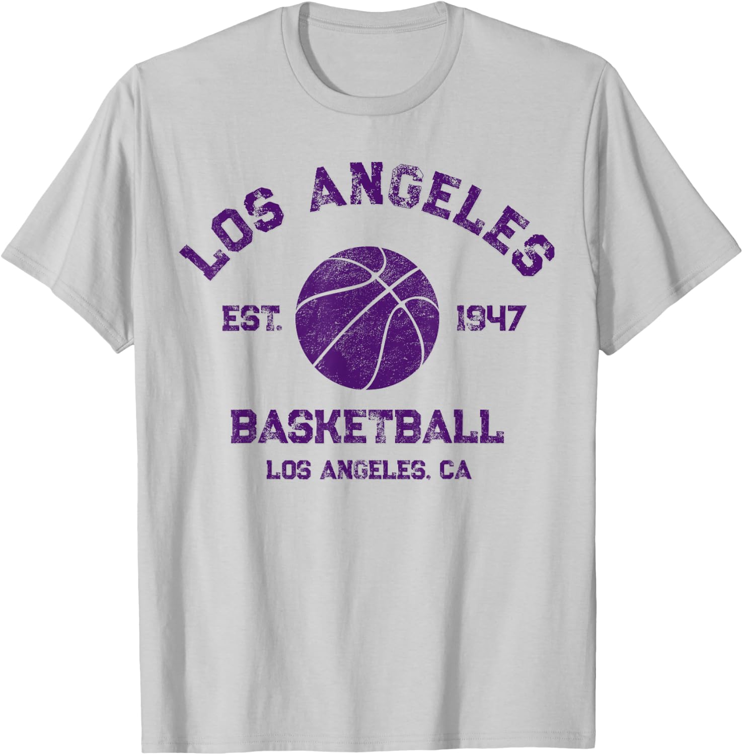 Vintage Los Angeles Basketball Est 1947 Distressed T-Shirt - T-Shirt | Ash
