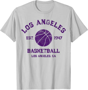 Vintage Los Angeles Basketball Est 1947 Distressed T-Shirt - T-Shirt | Ash