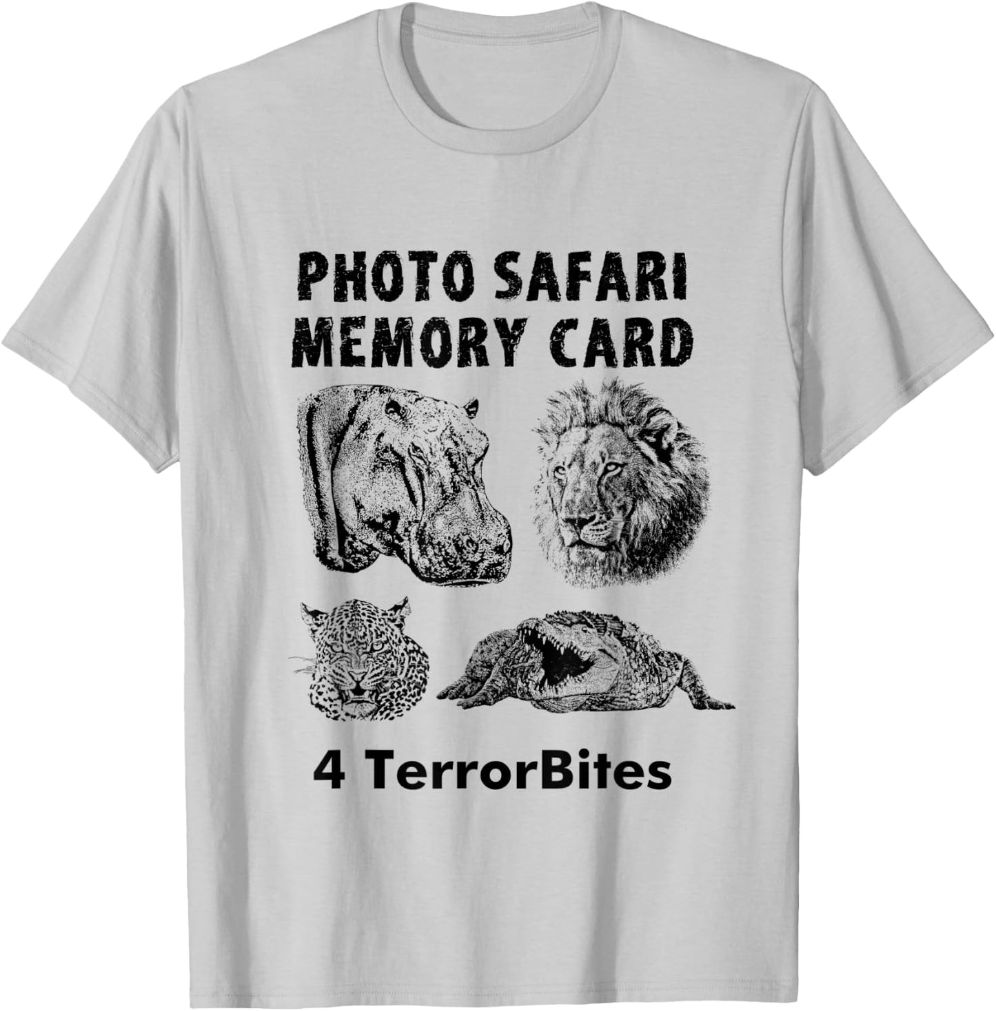Foto Safari lustige Speicherkarte Terrorbite Artwork T-Shirt - T-Shirt | Ash