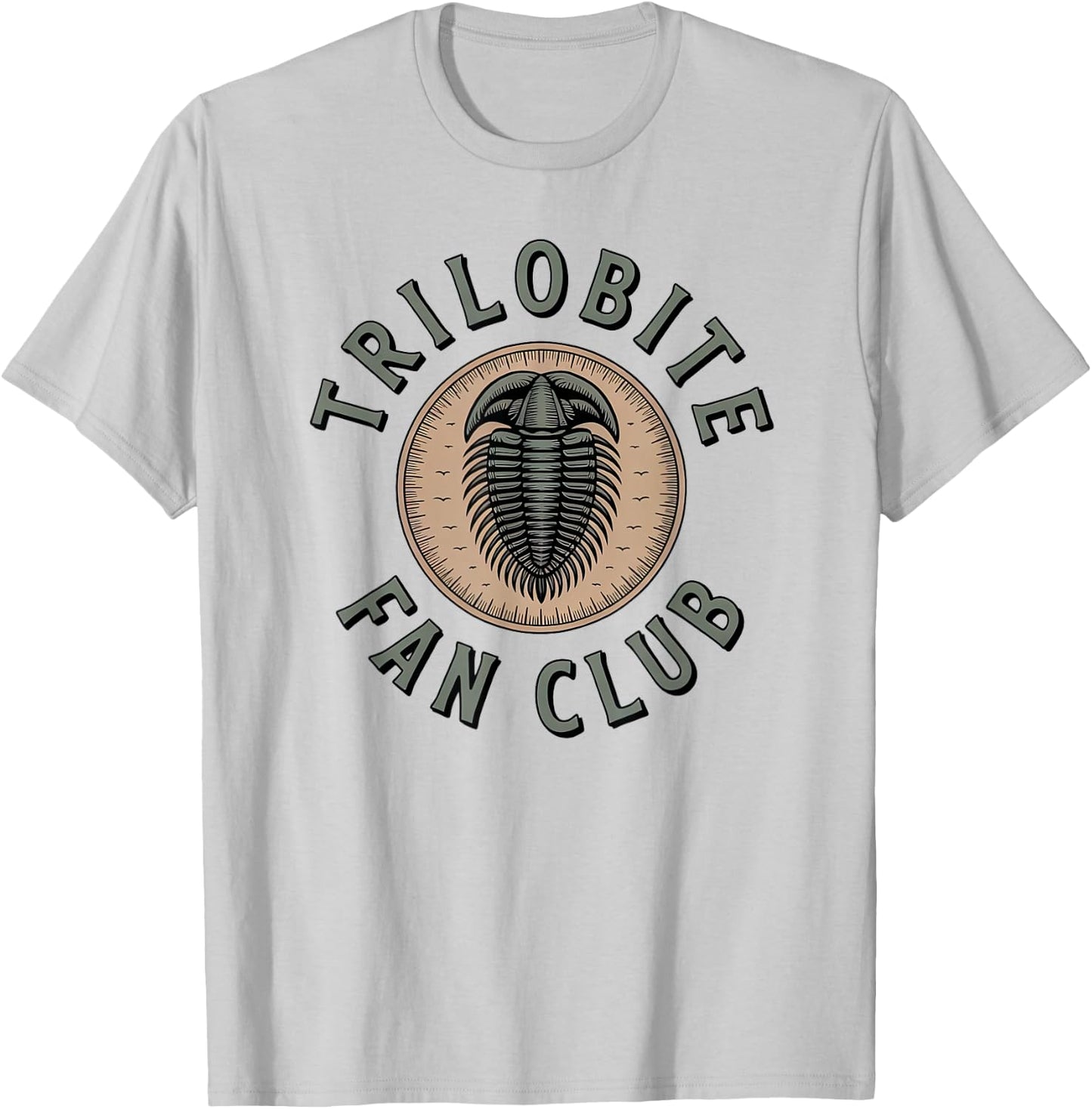 Trilobite Enthusiast Vintage Circle Logo Fossil Club Design T-Shirt - T-Shirt | Ash