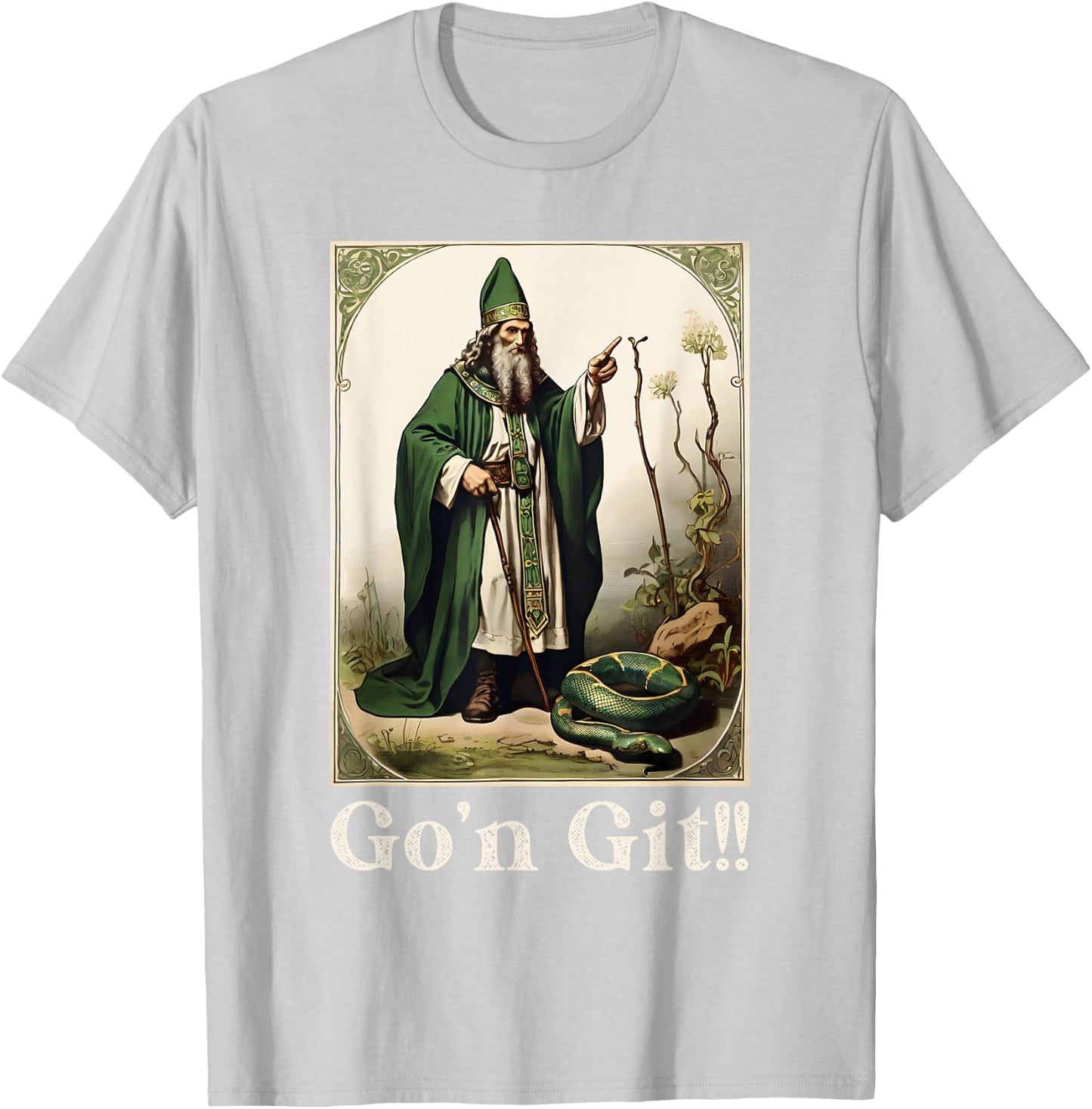 Go’n Git Saint Patrick Day Snake Funny T-Shirt - T-Shirt | Ash