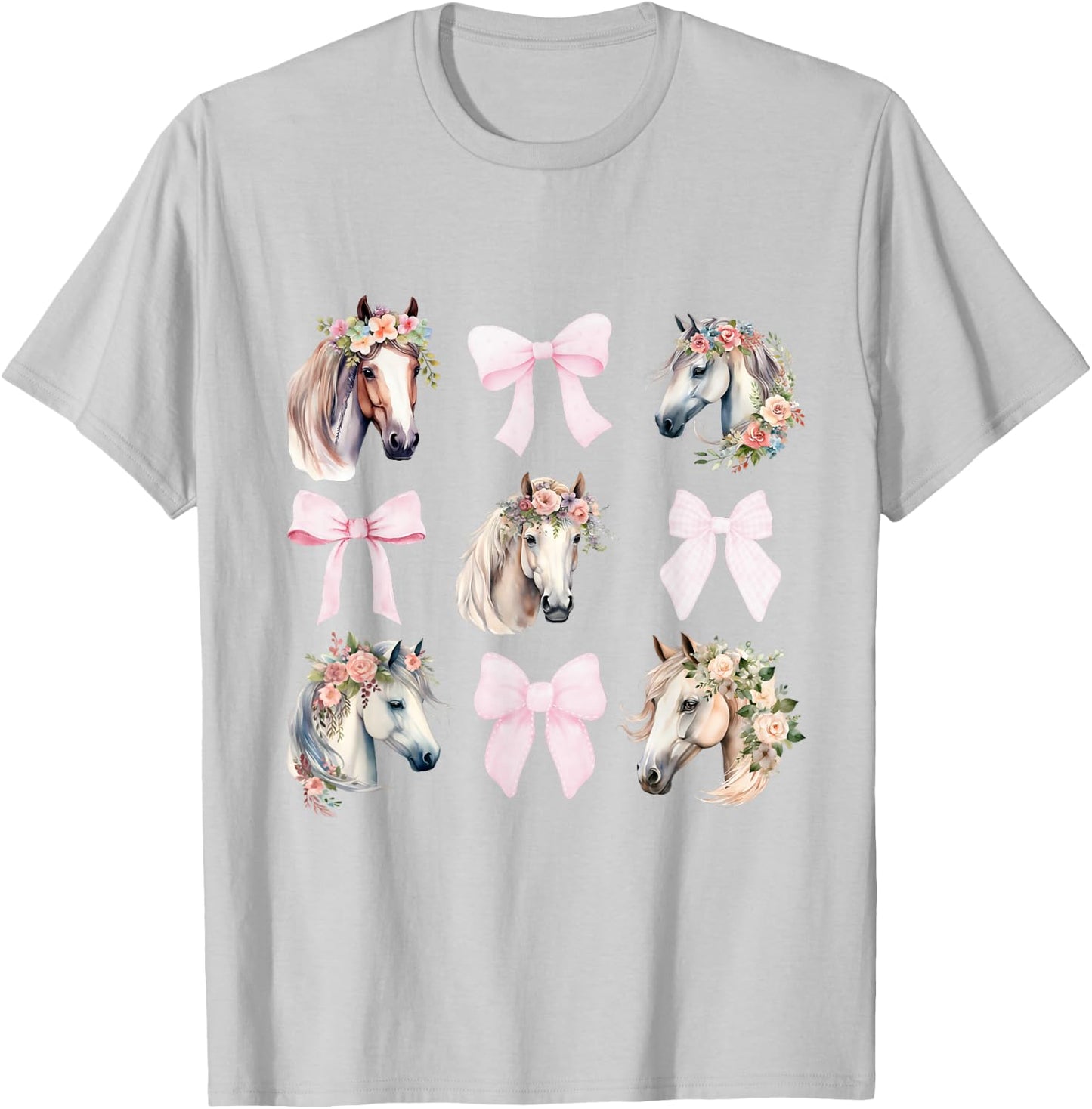 Coquette Horse Riding Wild Flowers Horse Lover T-Shirt - T-Shirt | Ash