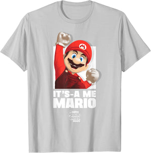 The Super Mario Bros. Movie It's-a Me Mario Portrait , blue T-Shirt - T-Shirt | Ash