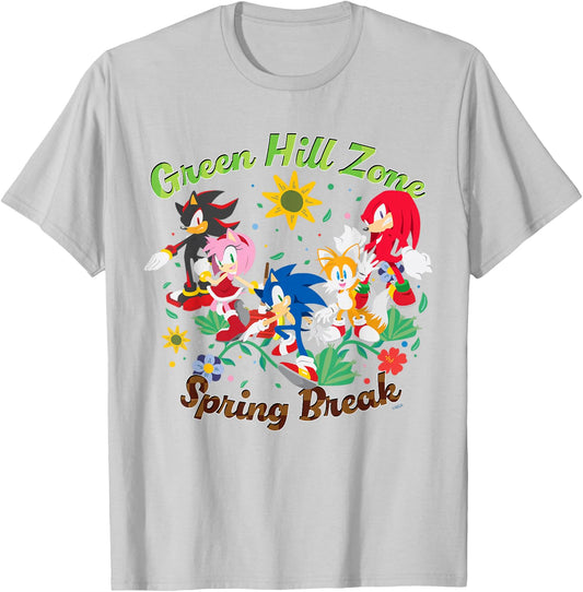 Sonic the Hedgehog Spring Break T-Shirt - T-Shirt | Ash