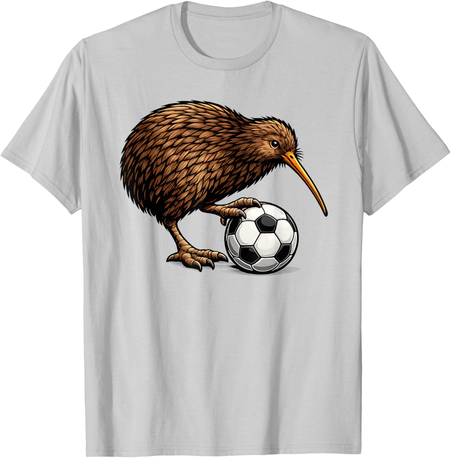 Lustiger Kiwi-Vogel mit Fußball Neuseeland Fan Design T-Shirt - T-Shirt | Ash