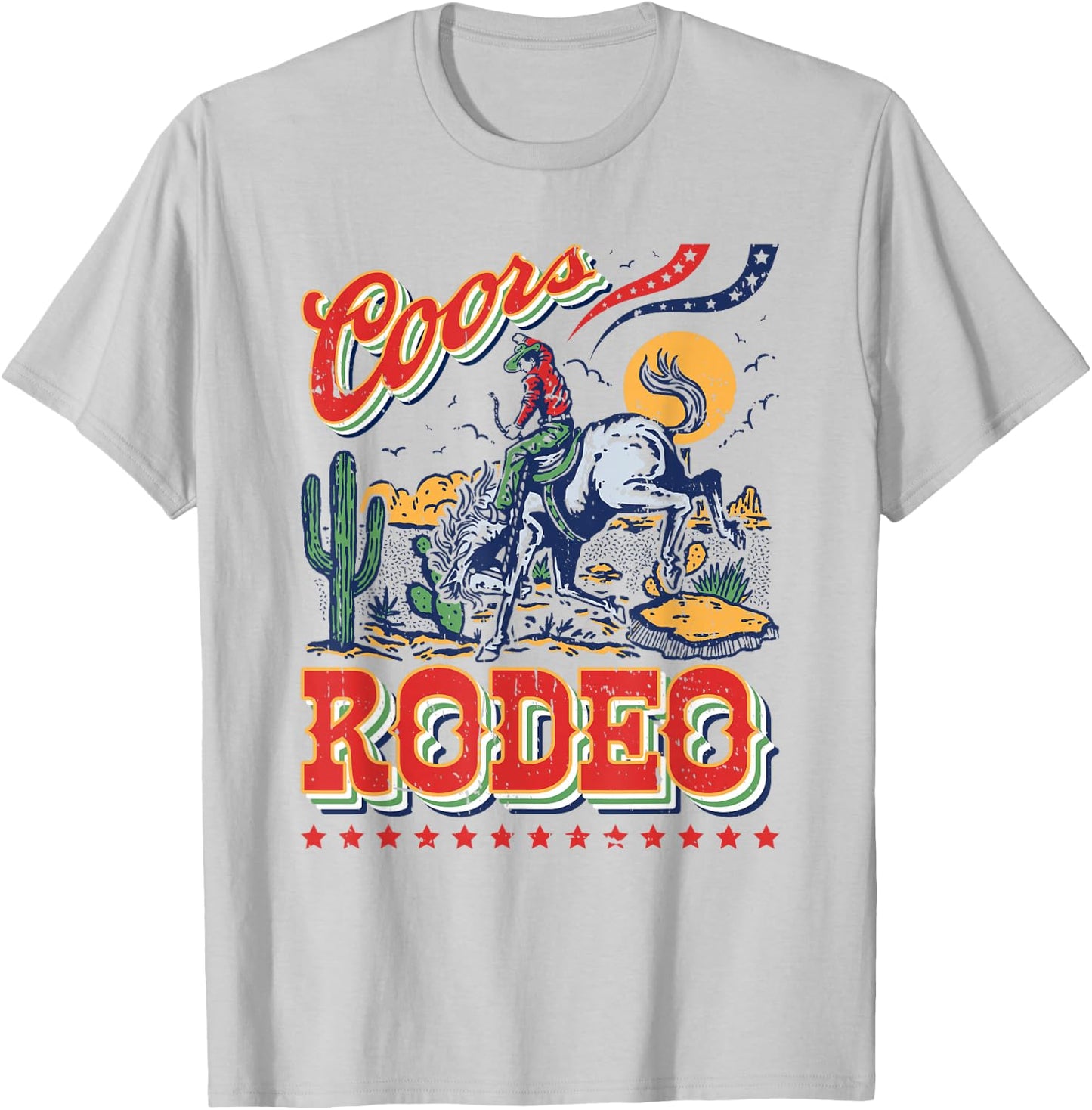 Vintage Rindsleder Reiten Coors Cowboys Western Country Rodeo T-Shirt - T-Shirt | Ash