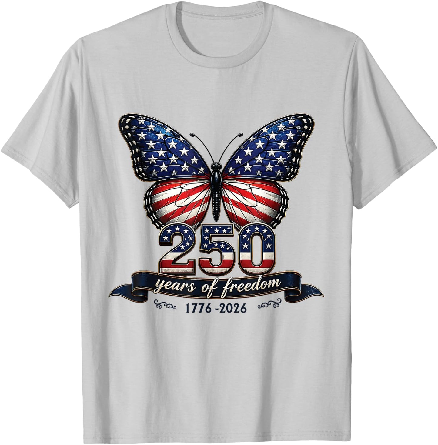 America US Flag 250 1776 2026 250th Anniversary 4th of July T-Shirt - T-Shirt | Ash