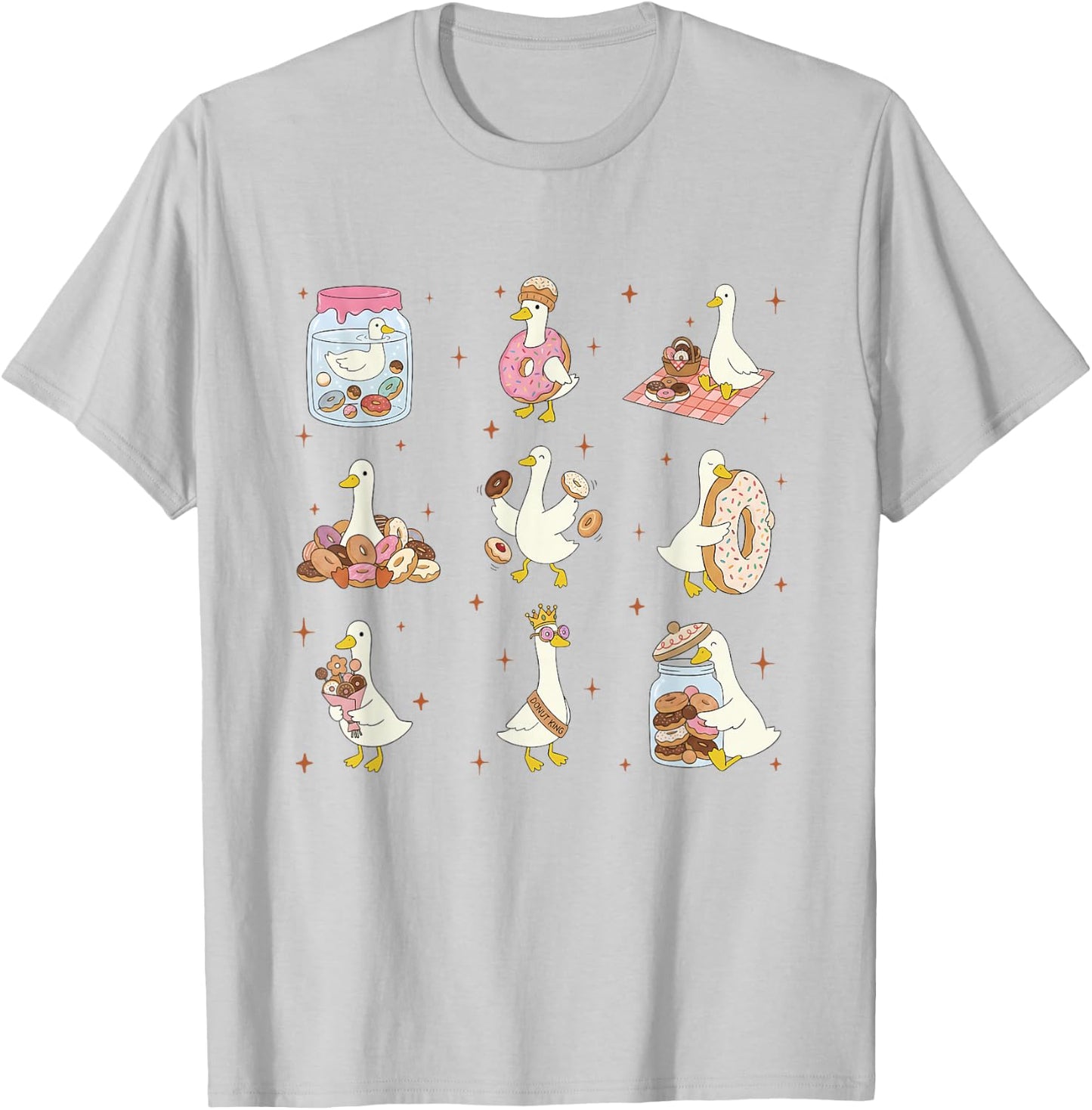 Women Donut Lover Silly Goose Party Donuts Bakery Lover T-Shirt - T-Shirt | Ash